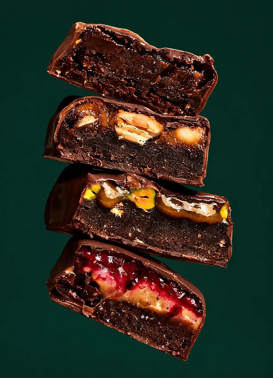 Brownie bars monabars cortadas por la mitad